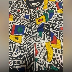 80’s vintage long sleeve shirt Keith Harring style artistic shirt size large